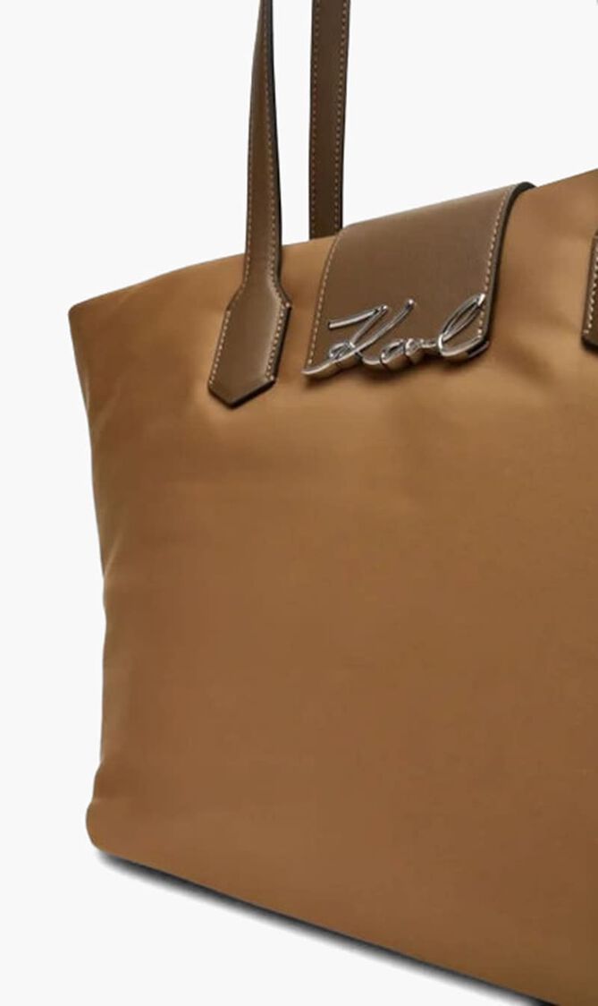 K/Signature Nylon Medium Tote Handbag