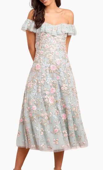 Antoinettes Floral Off Shoulder Ballerina Dress