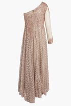 EMBELLISHED ONE SHOULDER A LINE GOWN