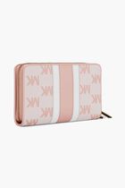 Striped Logo Jacquard Wristlet
