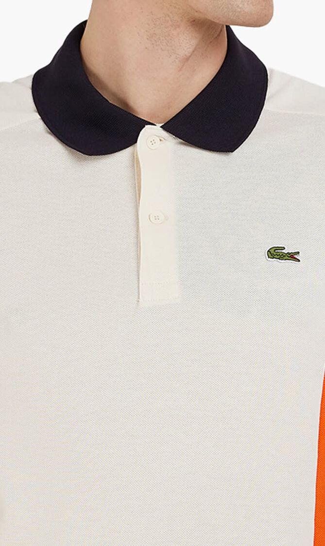 Cotton Pique Colourblock Polo Shirt