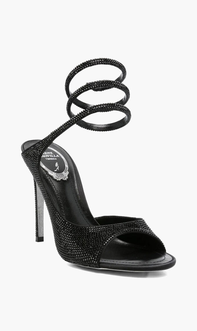 AUDREY BLACK SATIN JET STRASS