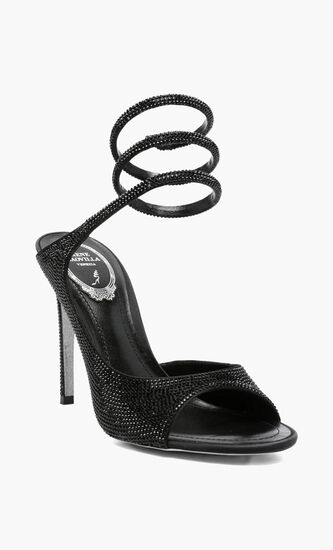 AUDREY BLACK SATIN JET STRASS