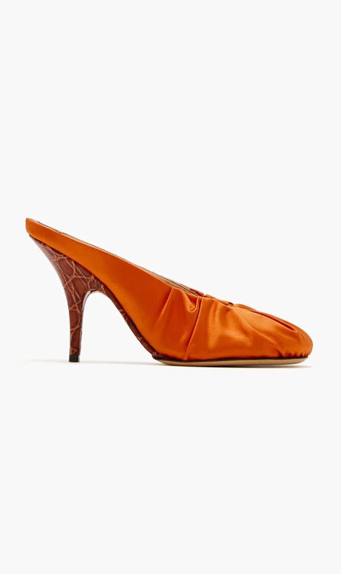 Heeled Satin Mules