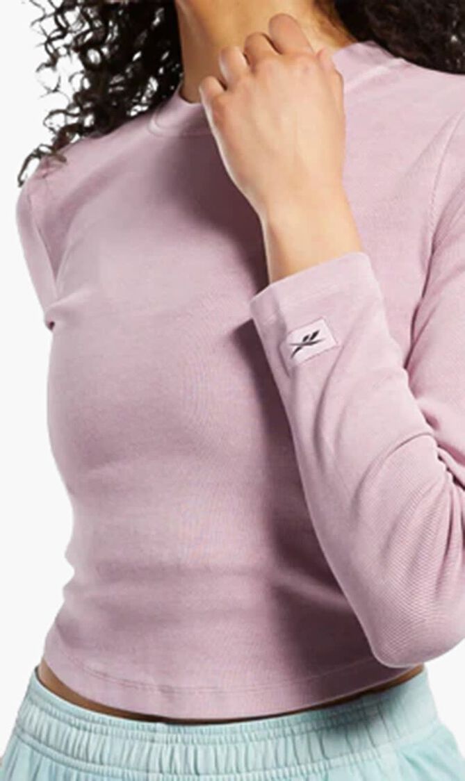 Dye Ribbed Long Sleeve Wrap Top