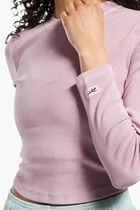 Dye Ribbed Long Sleeve Wrap Top