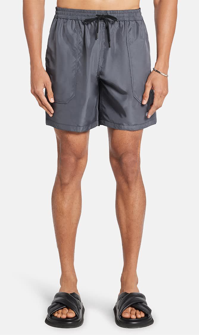 SWIM SHORTS TEX NYLON REVERSIBLE BAROCCO + TEX SOLID
