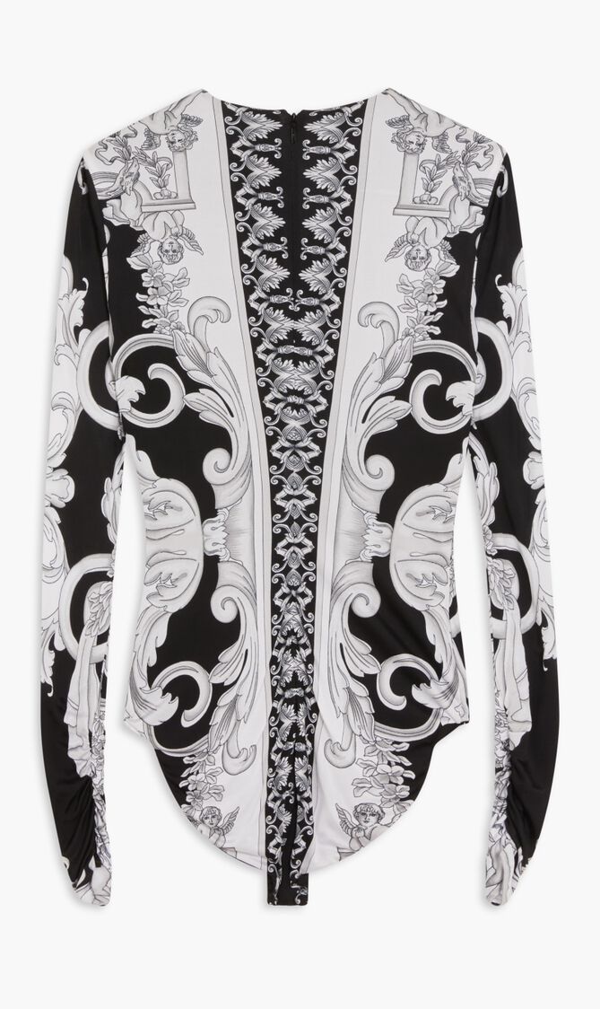 BODYSUIT LS KEYHOLE BAROQUE AO PRINT