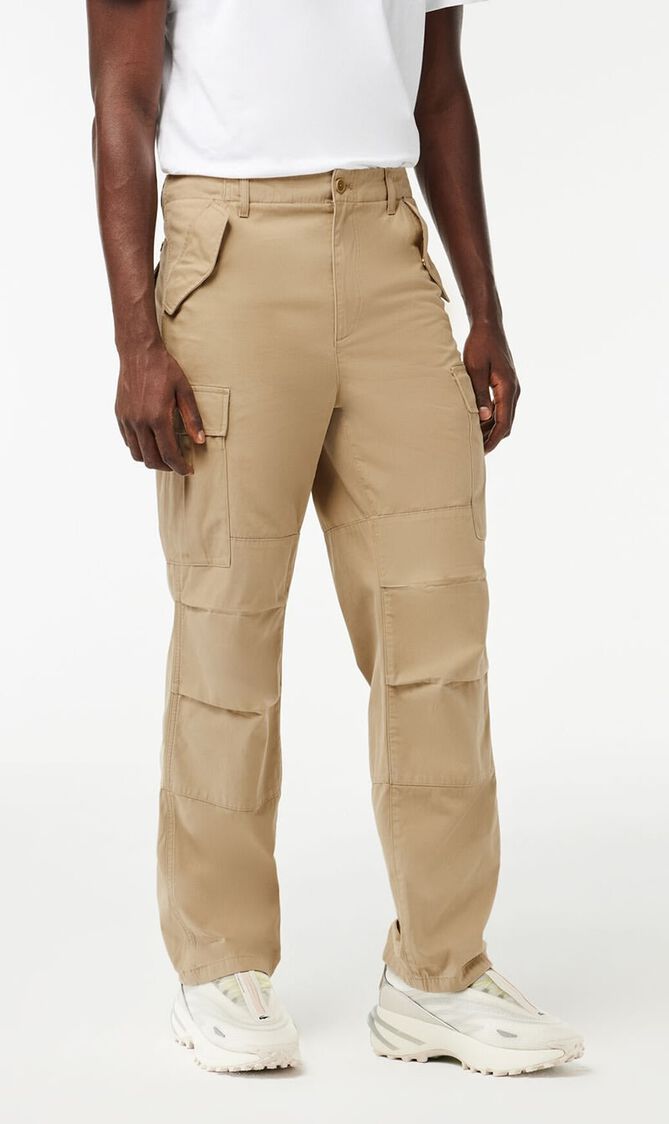 Straight Fit Cotton Cargo Pants