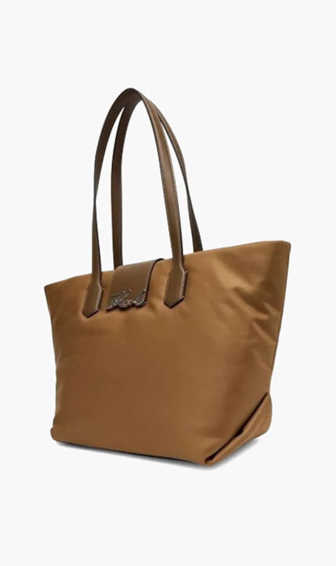K/Signature Nylon Medium Tote Handbag