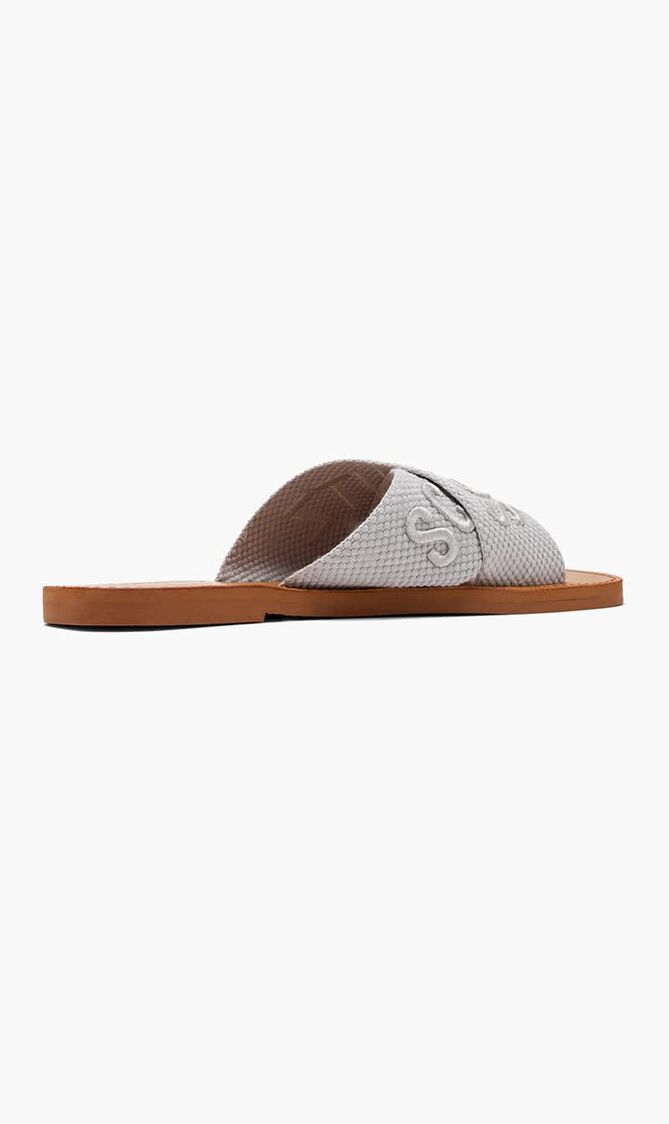 Embroidered Logo Flat Sandals