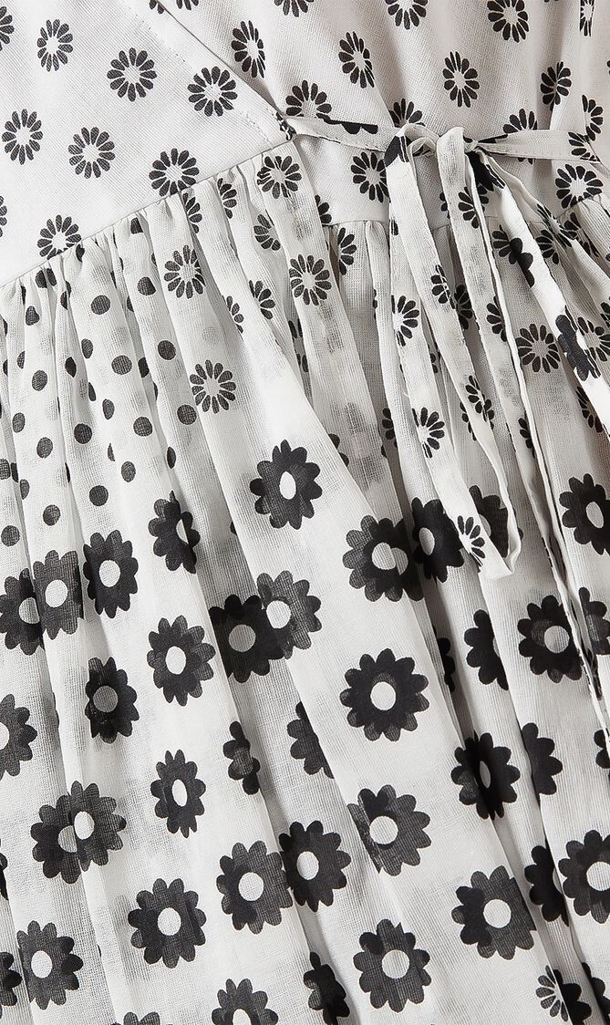 Printed Cotton Wrap Dress