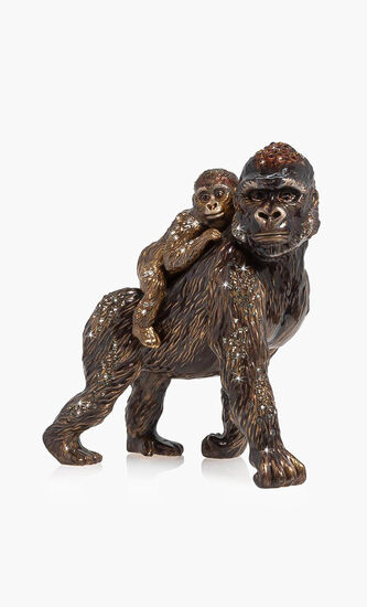 Jungle Mother And Baby Gorilla Figurine