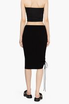 VANISE LACE UP MIDI SKIRT BLACK NO COLOR VANISE LACE UP MIDI SKIRT BLACK NO COLOR