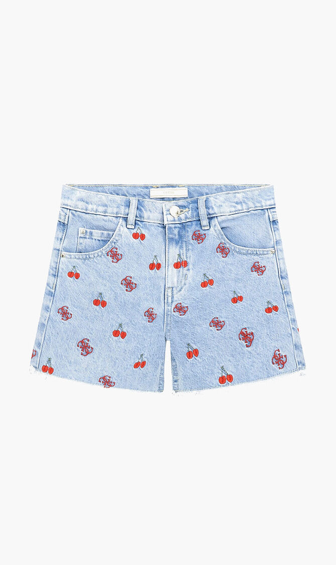 Embroidery Denim Shorts