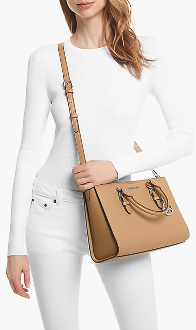 Solid Leather Crossbody Bag