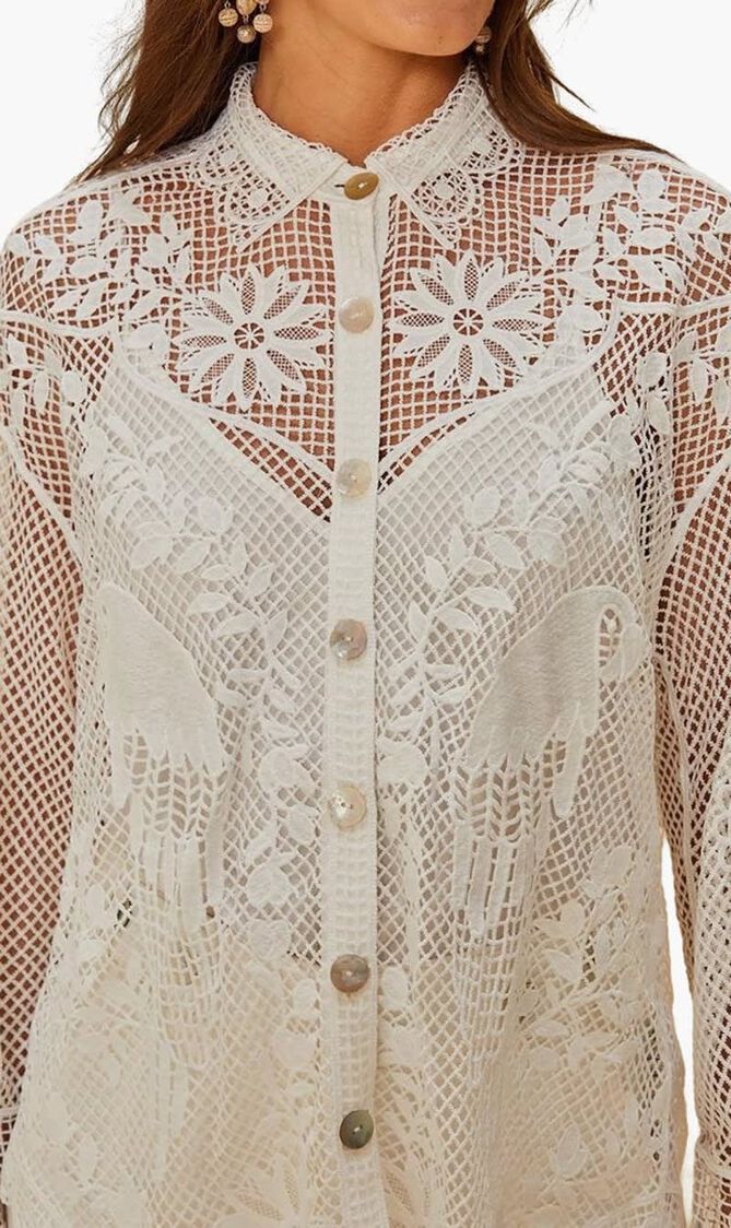 LANDSCAPE GUIPURE OFF WHITE SHIRT