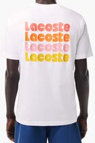 Washed Effect Ombr&eacute; Lacoste Print T-shirt