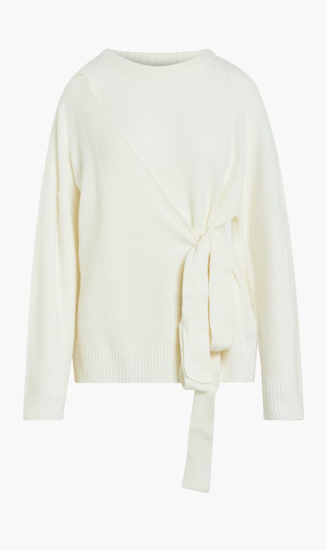 Long Sleeve Faux Wrap Sweater