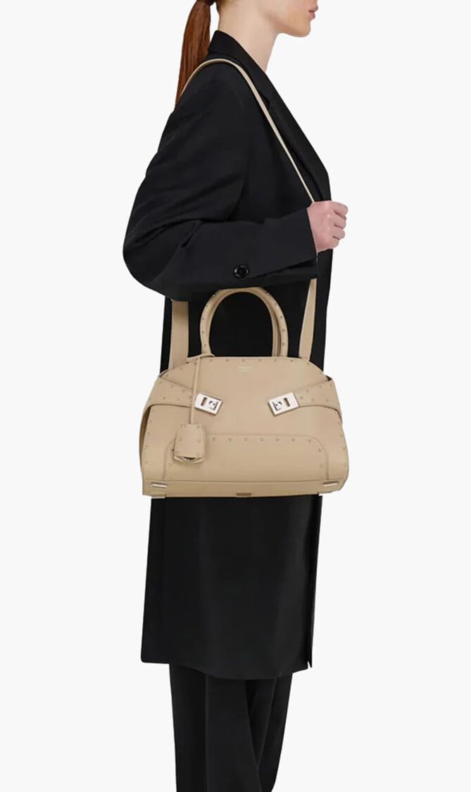 Hug Studded Medium Handbag