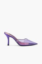 Pvc Sabot Medium Heel+Crystal