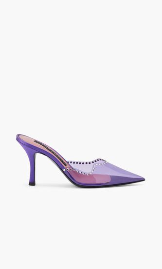 Pvc Sabot Medium Heel+Crystal