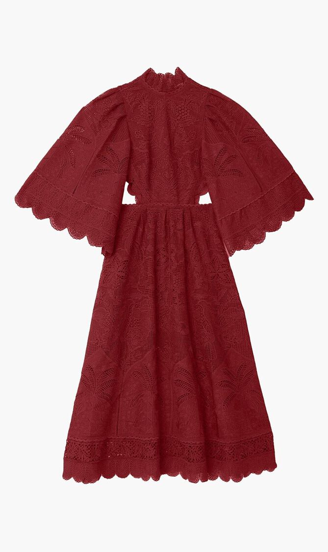 Guipire Cut-Out Midi Dress