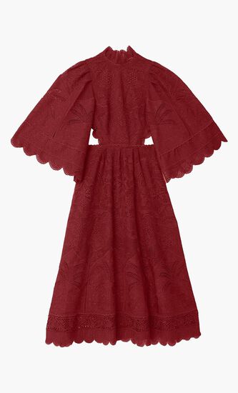 Guipire Cut-Out Midi Dress