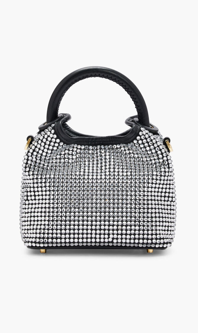 MADELEINE CRYSTAL STRASS/LEATHER SILVER/BLACK