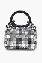 MADELEINE CRYSTAL STRASS/LEATHER SILVER/BLACK
