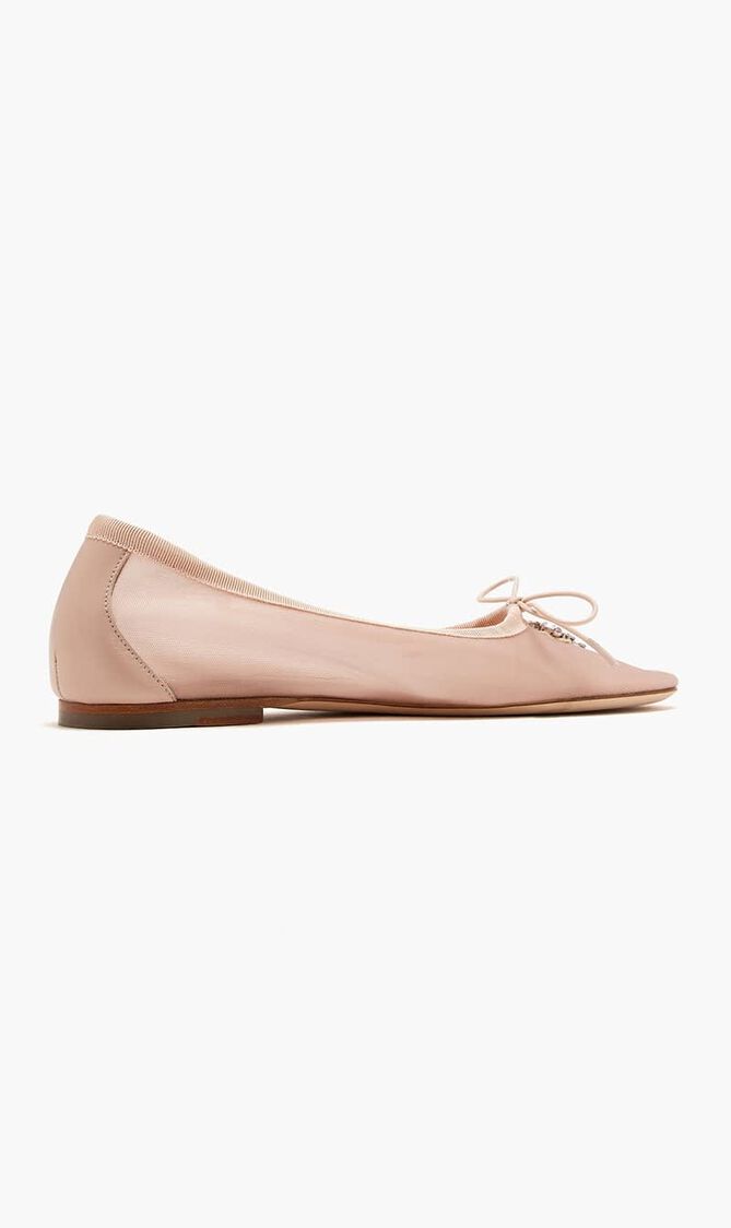 Embellished Flower Mesh Ballerinas