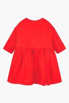 Logo Dress with Puff Sleeves