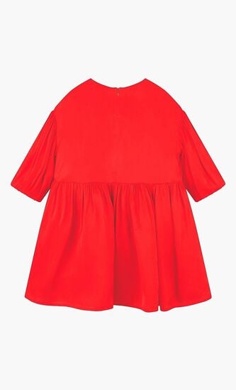 Logo Dress with Puff Sleeves