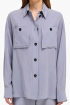 Long Sleeved Button Up Silk Shirt
