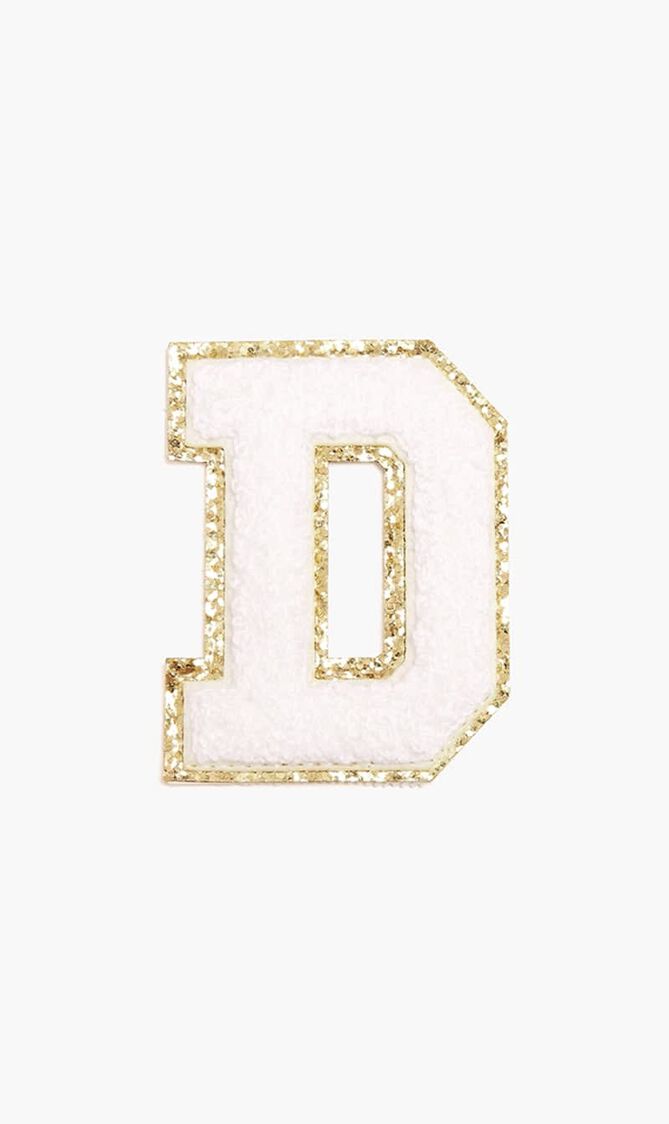 Chenille Sparkle Letter 'D' patch