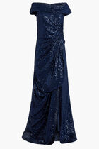 SEQUINED DROP SHOULDER GOWN
