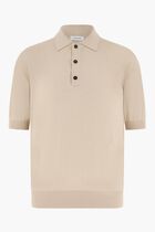 Short Sleeved Silk Blend Polo Shirt