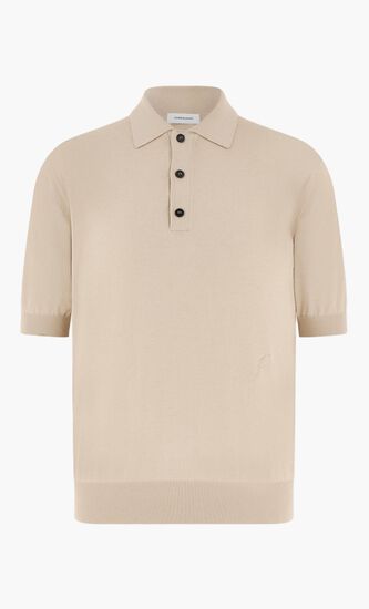Short Sleeved Silk Blend Polo Shirt