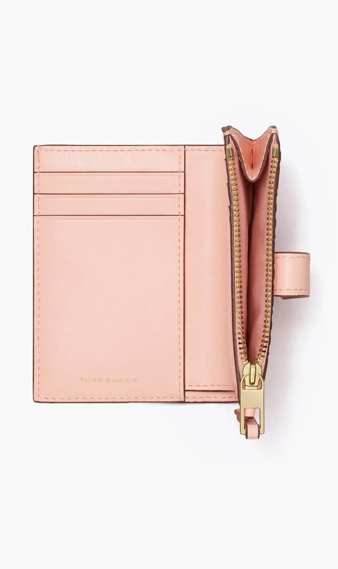 T Monogram Leather Bi-fold Wallet