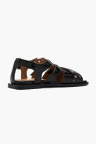 FEMININE BUCKLE FLAT STRAP SANDAL NAPLACK