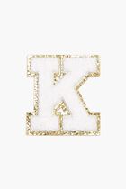 Chenille Sparkle Letter 'K' patch