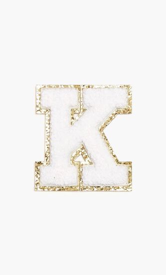 Chenille Sparkle Letter 'K' patch