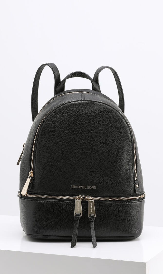Rhea Zip Black Medium Backpack