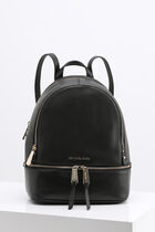 Rhea Zip Black Medium Backpack