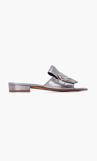 Fringed Leather Flats