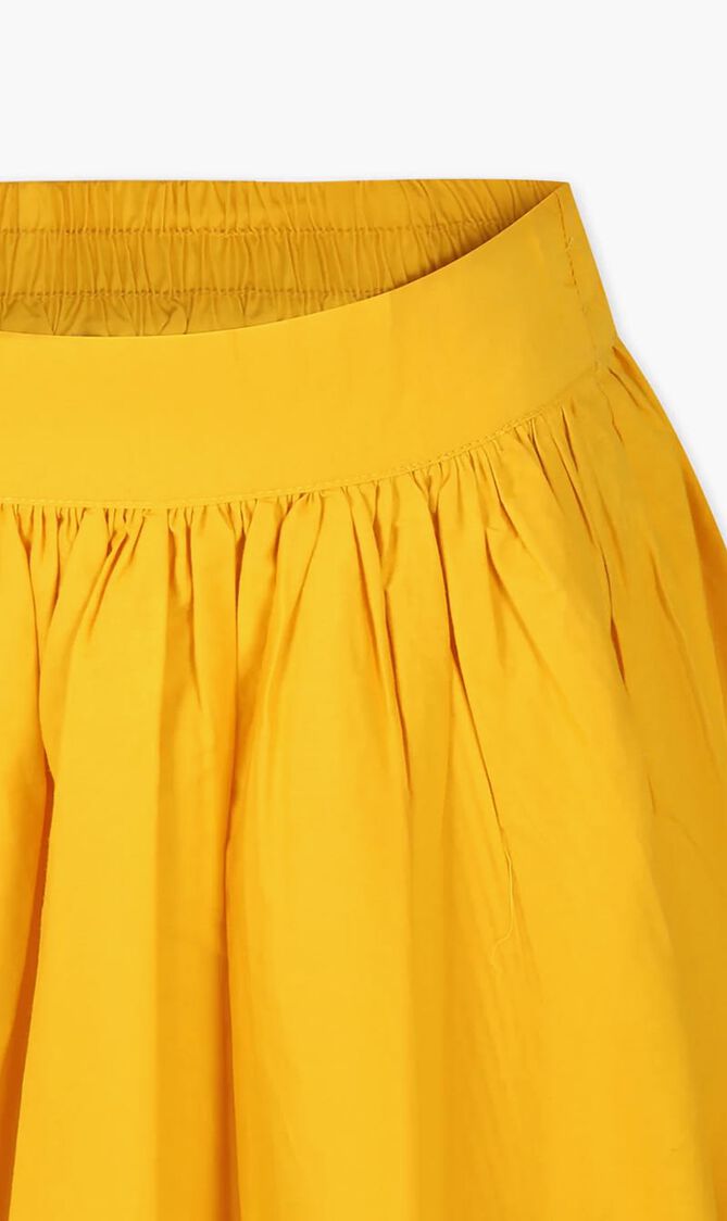 Yellow skirt for girl with macramé lace