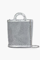 Silver Rhinestone Tropicalia Nano Bucket Bag
