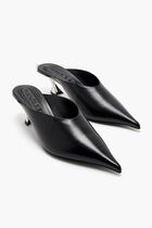 Leather kitten mules