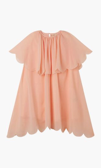 Scalloped Layer Occasion Dress