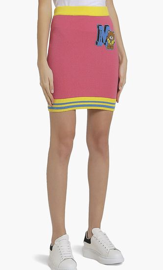 Knitted Logo Patch Skirt